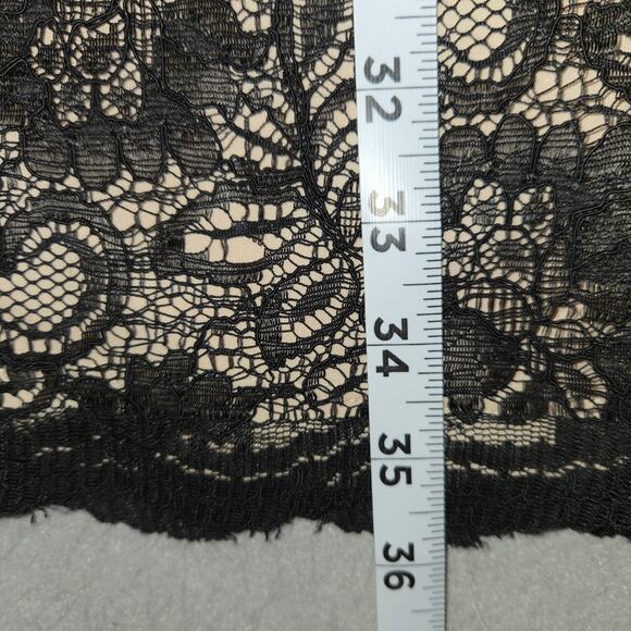 Maggie London Womens Size 6 Prom Dress Beige Black Floral Lace Overlay Event - Picture 9 of 12